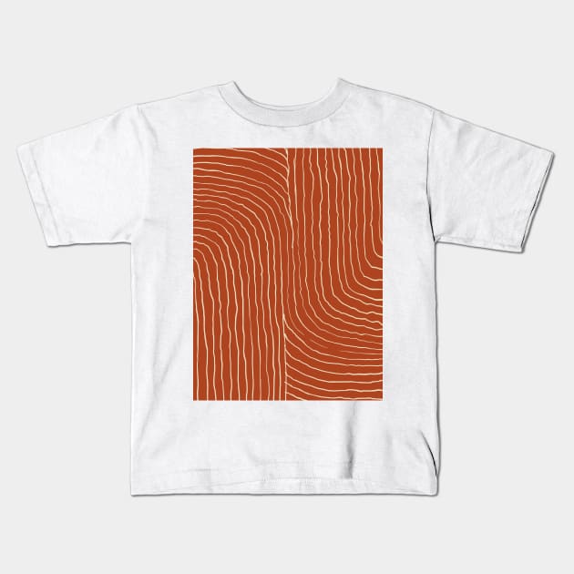 Strokes: Cognac Brown Kids T-Shirt by ayeyokp